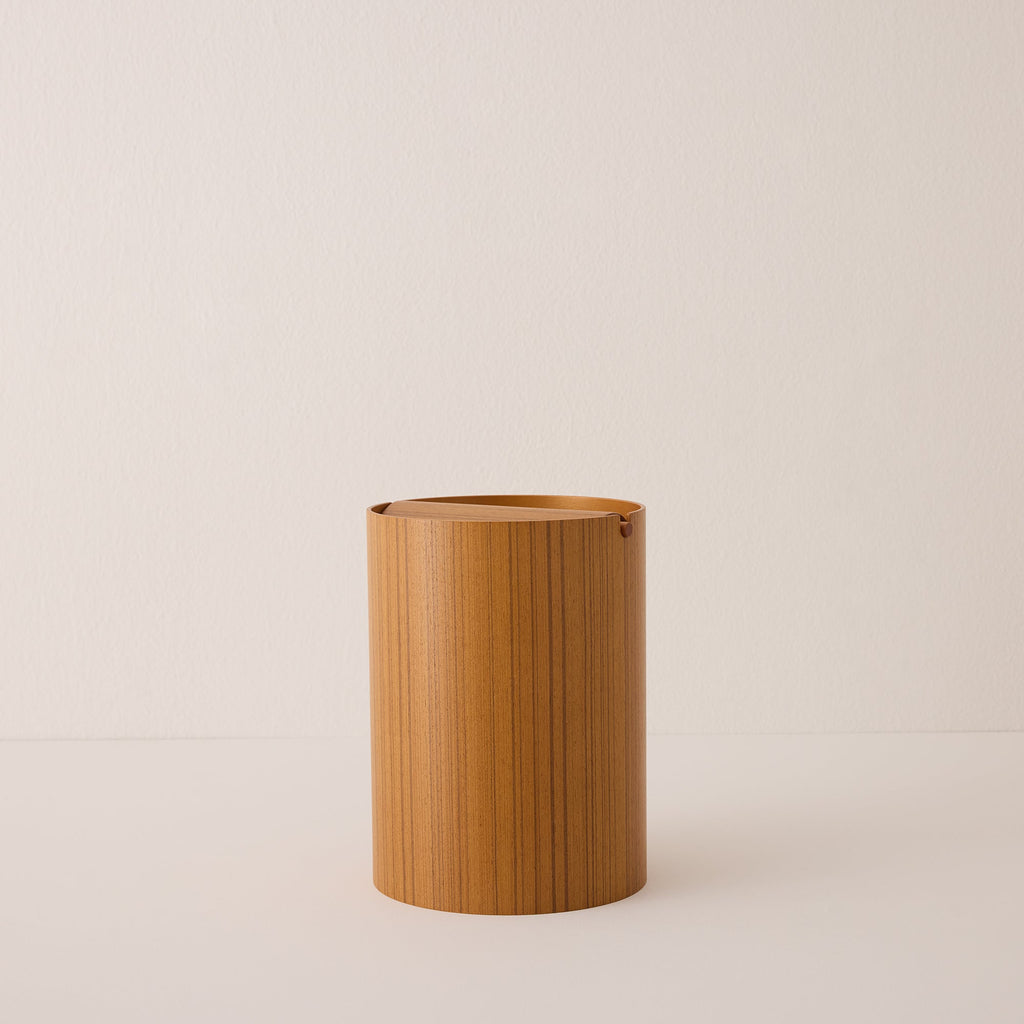 Wooden Waste Basket with Lid - Small