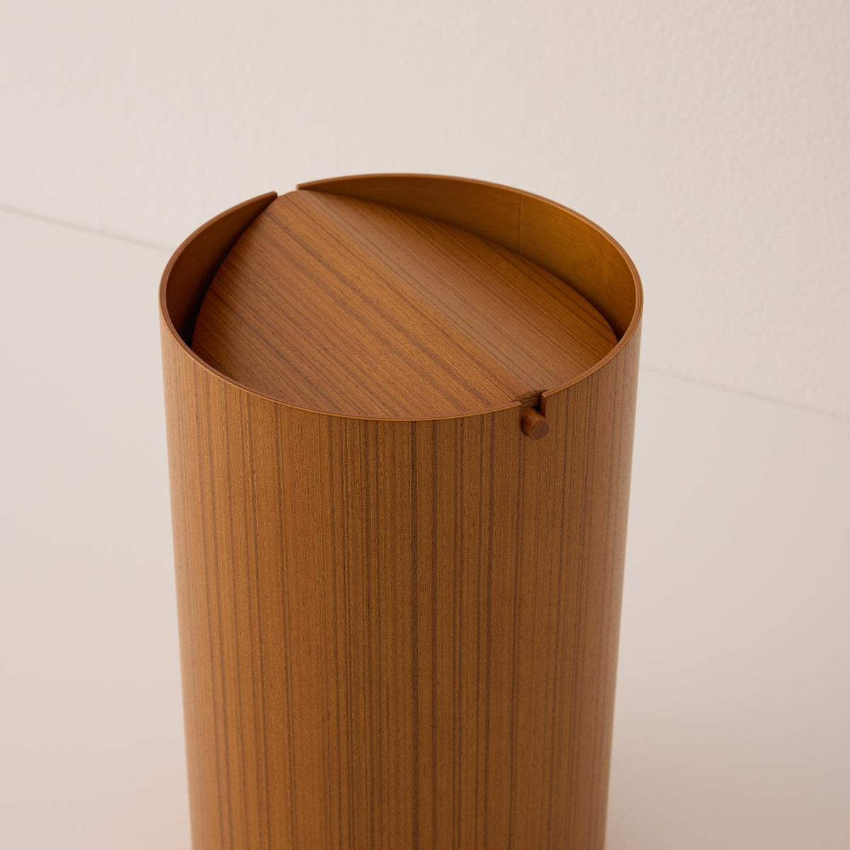 Wooden Waste Basket with Lid - Large