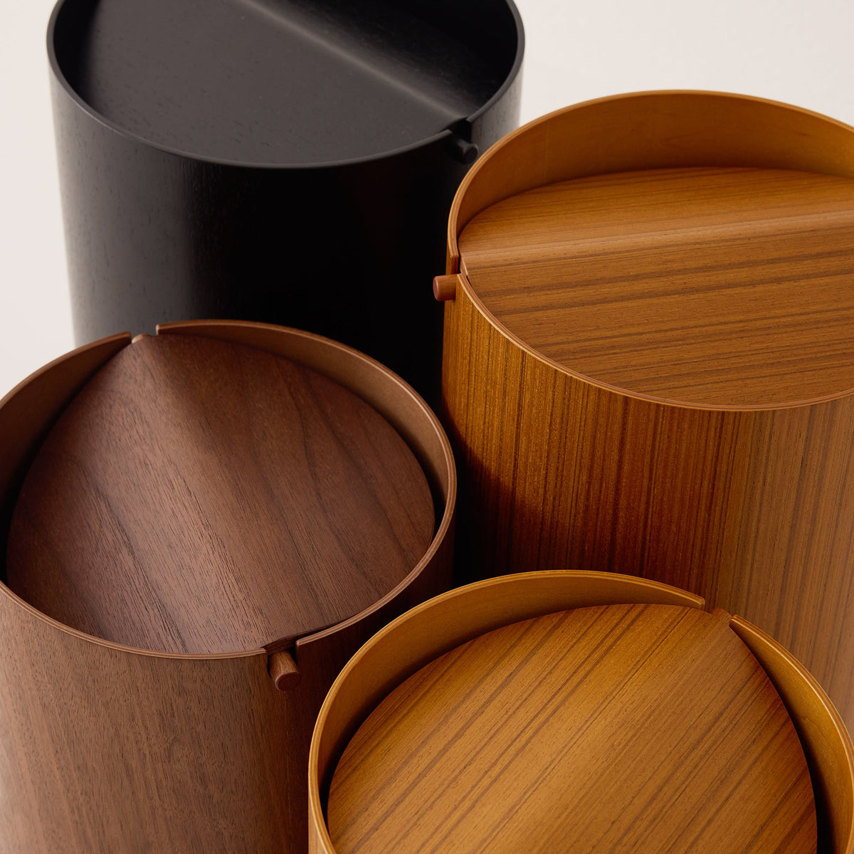 Wooden Waste Basket with Lid - Large