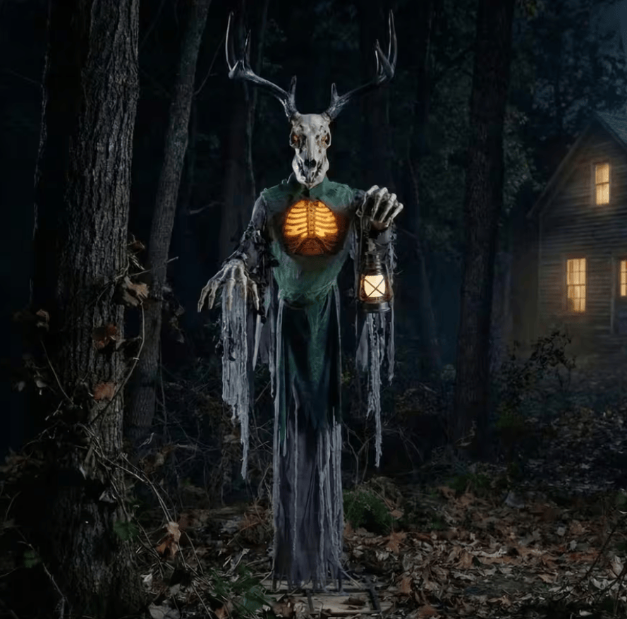 Skeleton Forest Creature with Horns Halloween Animatronic Decoration view 3
