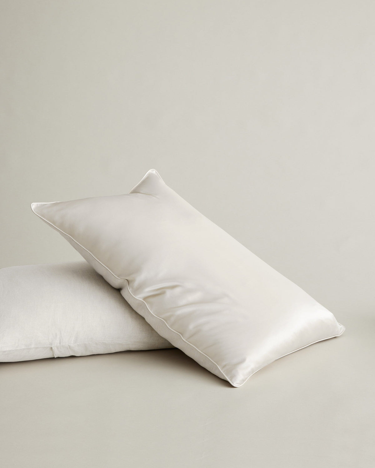 Silk Linen Flip Pillowcase - Ivory