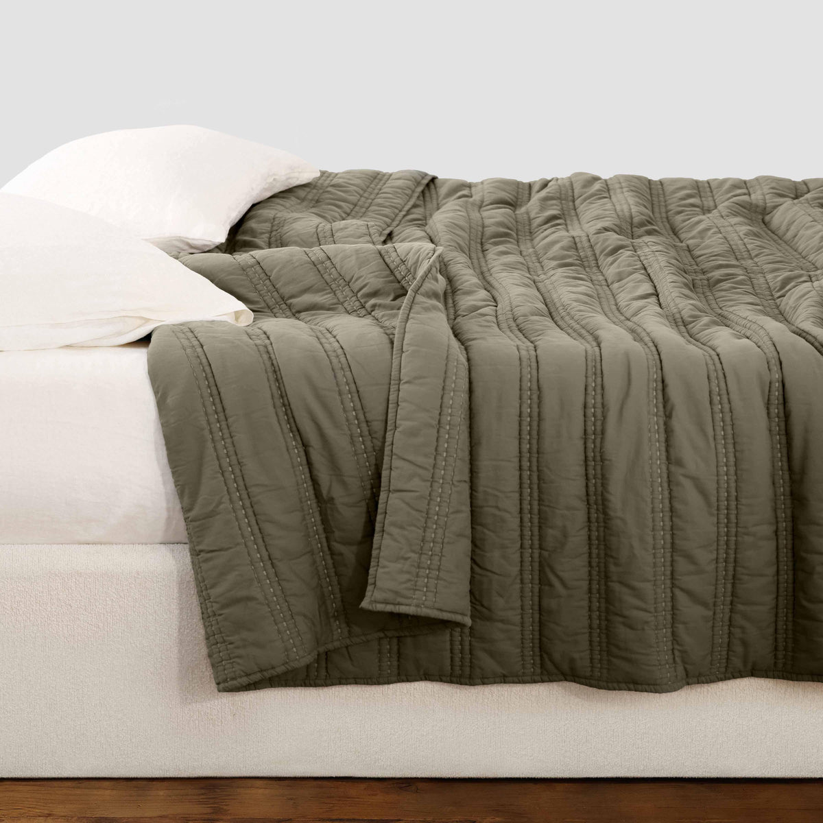 Organic Stonewashed Percale Channel Quilt
