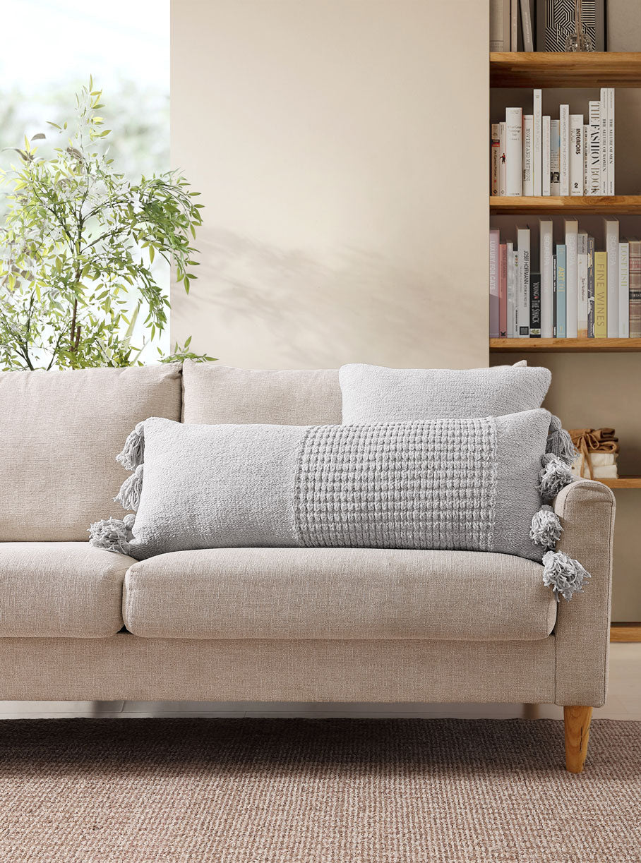 Braided Pom Pom Lumbar Pillow