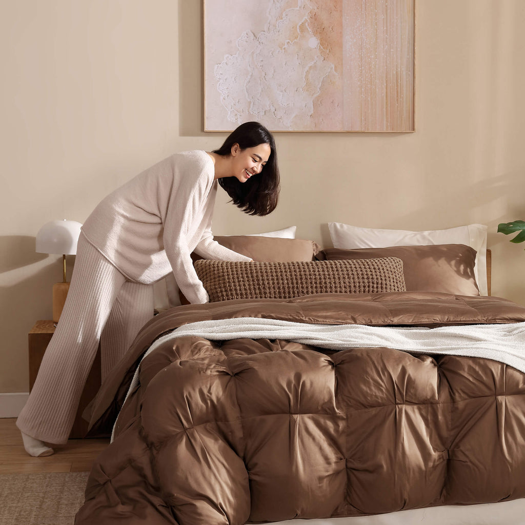 Premium Bamboo Viscose Bubble Comforter Bundle