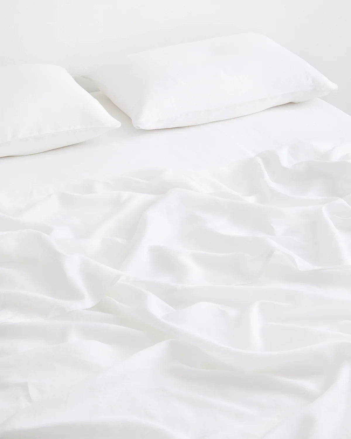 White 100% French Flax Linen Fitted Sheet