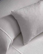 Heavyweight Linen Rectangular Cushion Cover - White