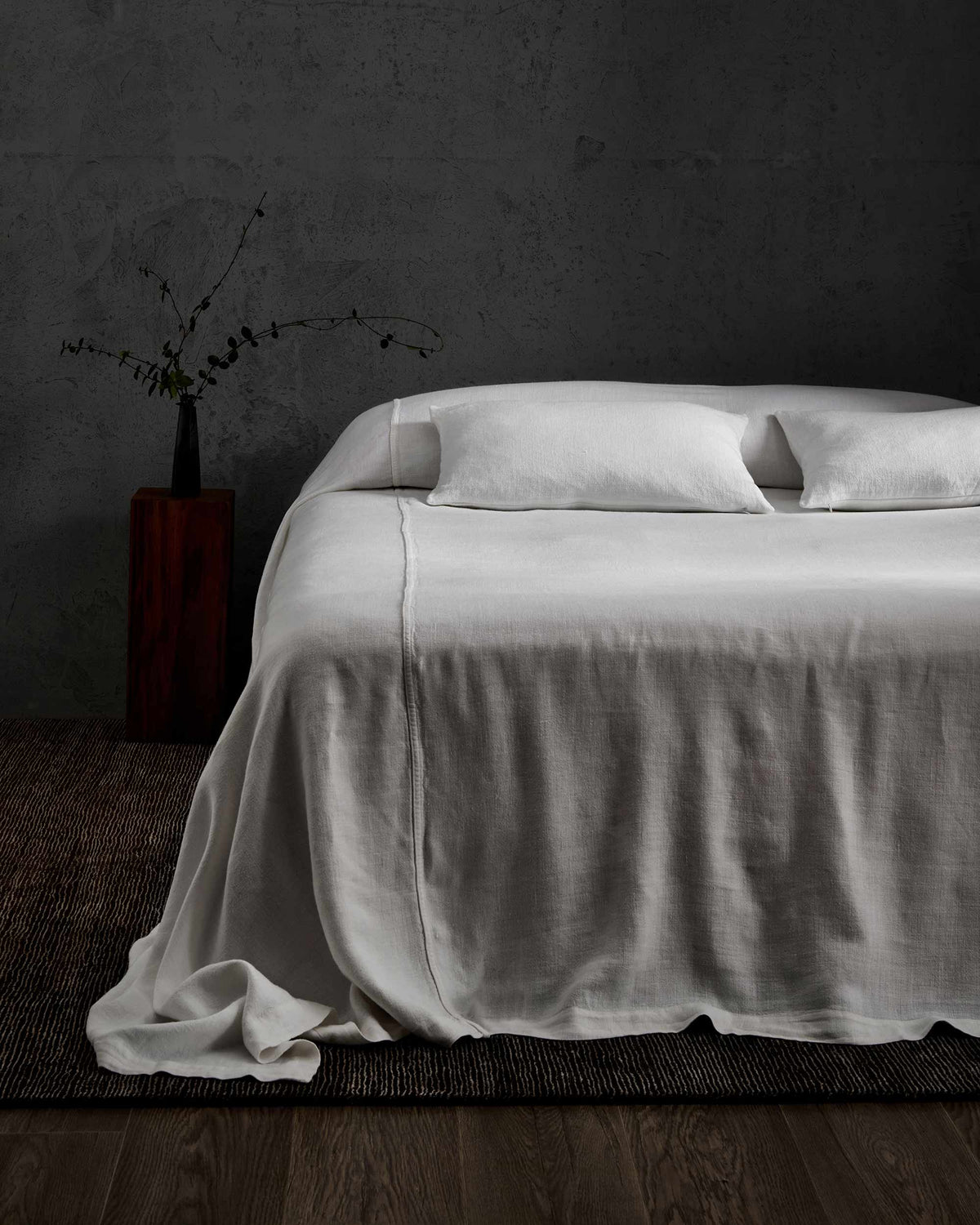 Heavyweight Linen Rectangular Cushion Cover - White