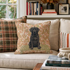 Black Labrador Retriever NYC Fall Afternoon Throw Pillow