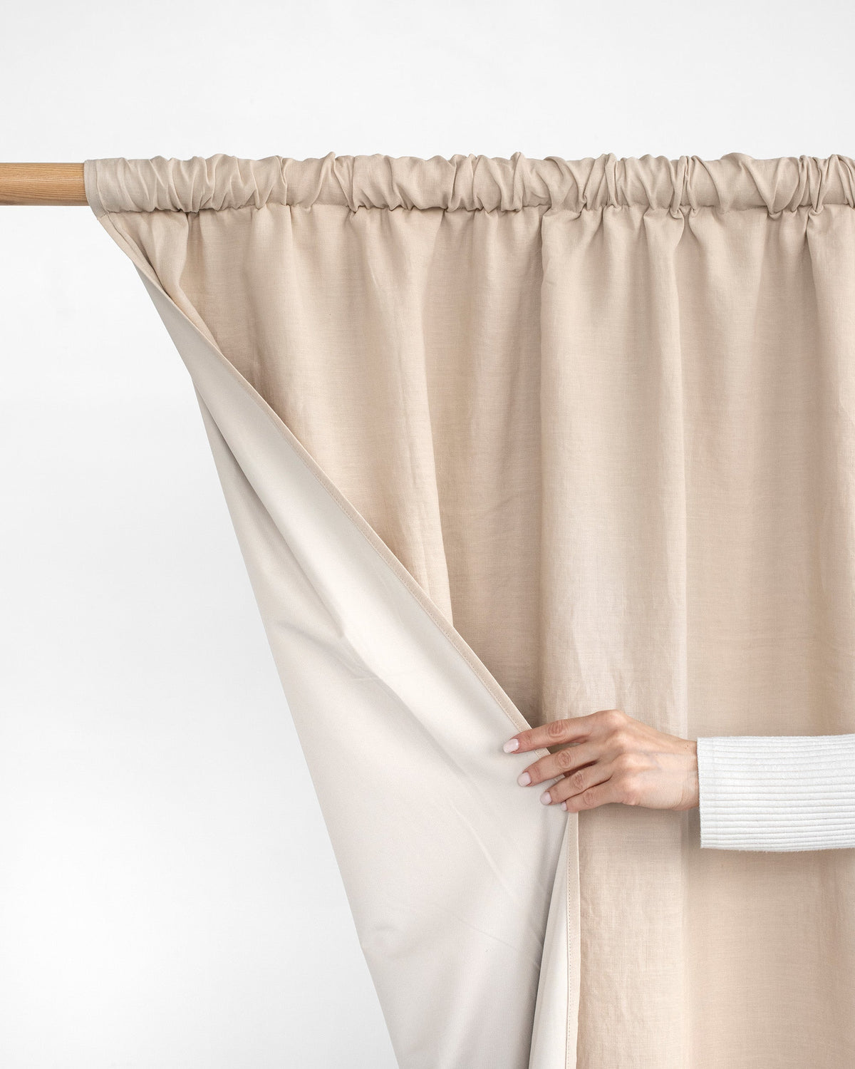 Blackout linen curtain panel (1 pcs) in Natural