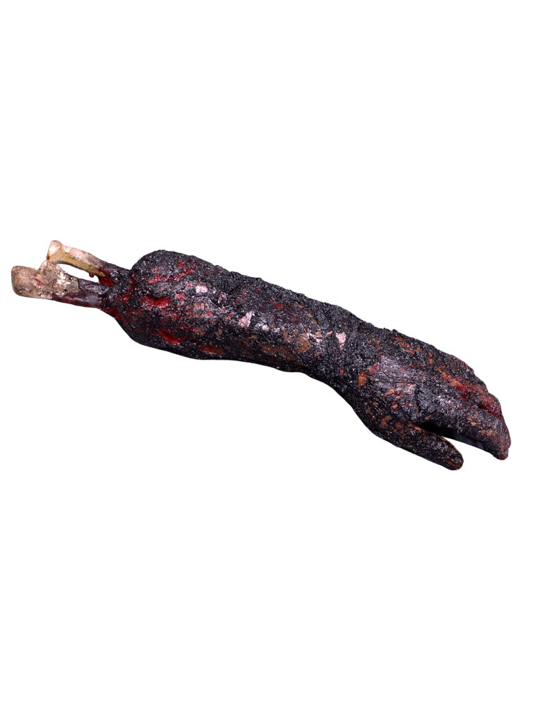 Burnt Nick Hand with Exposed Bone Halloween decoration