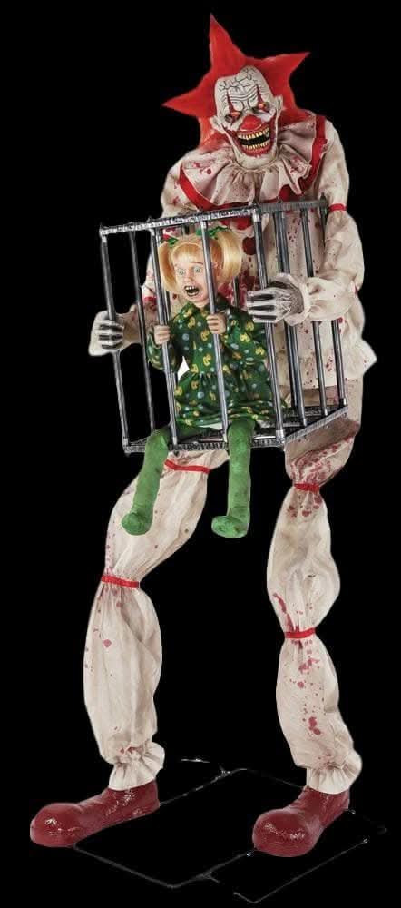 "Cagey the Clown with Child" Halloween Animatronic Decoration Halloween decoration