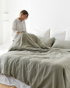 Calm sage linen duvet cover
