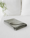 Calm sage linen flat sheet