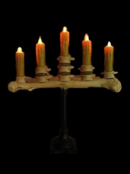 "Candelabra Table Top Halloween Prop w/ 5 Flicker Candles" Haunted House Lighting Halloween decoration