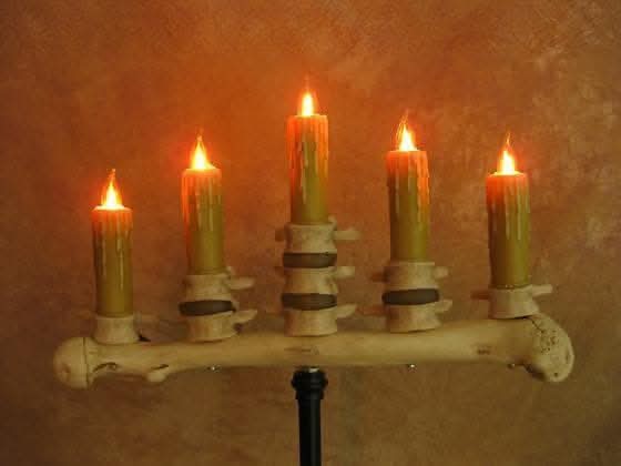 "Candelabra Table Top Halloween Prop w/ 5 Flicker Candles" Haunted House Lighting view 3