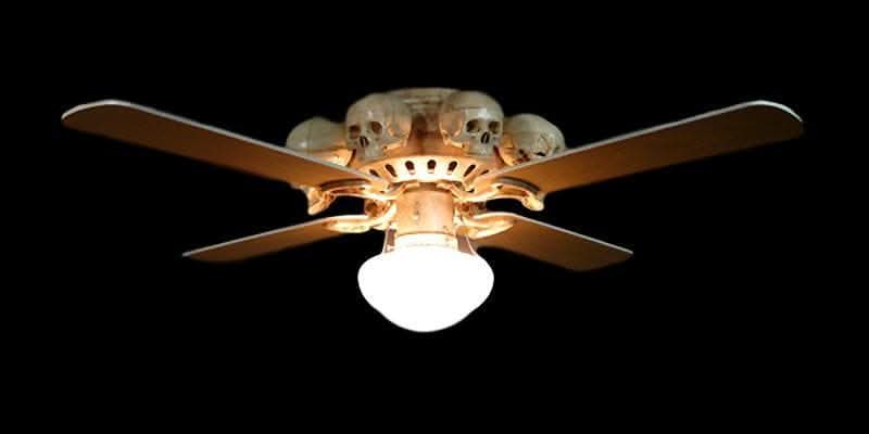 "Ceiling Fan with 8 Small Skulls and Light" Haunted House Lighting Halloween decoration