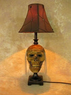 "Desk Lamp with Life-size Corpse Head and Antique Shade" Haunted House Lighting view 3