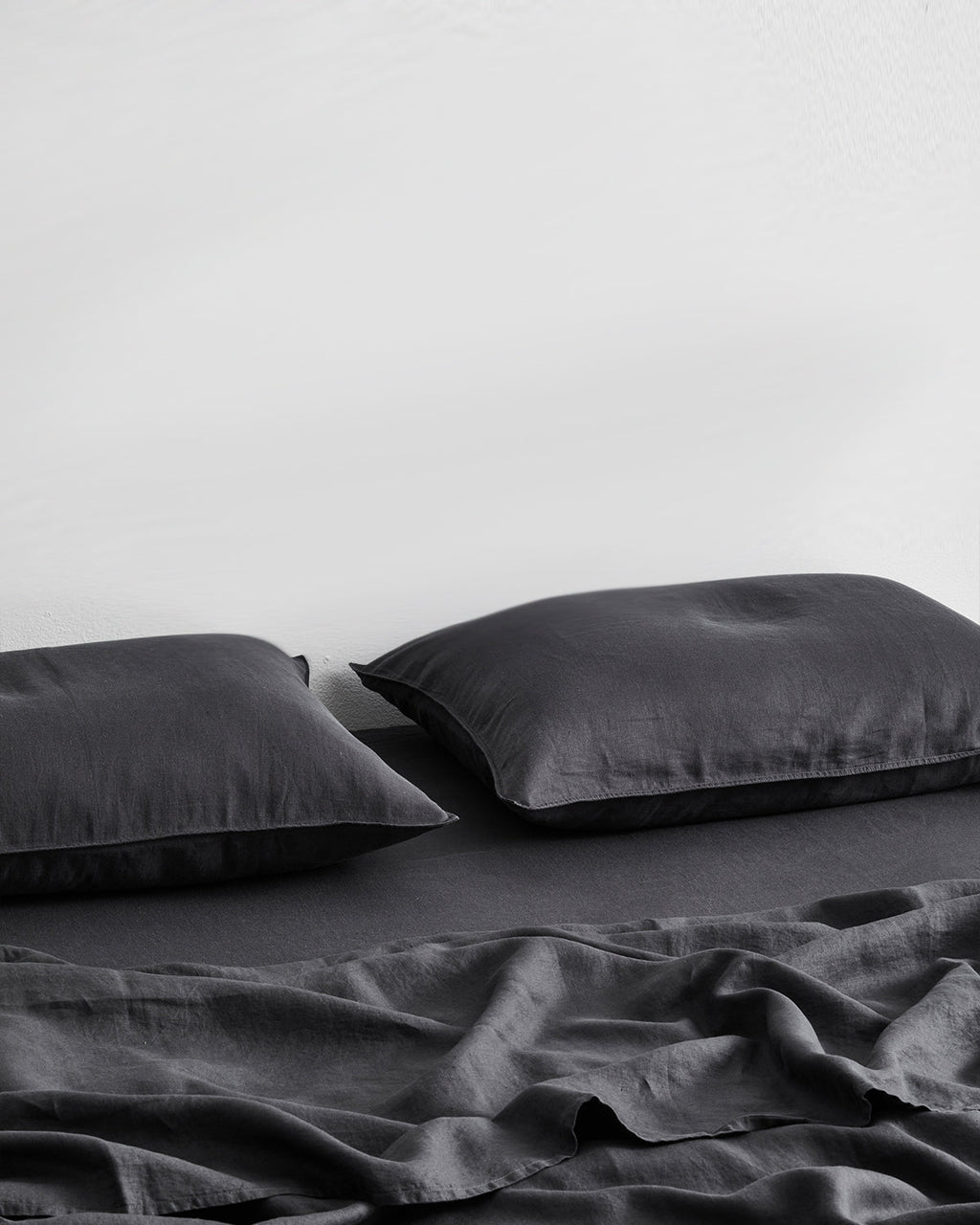 Charcoal 100% French Flax Linen Fitted Sheet