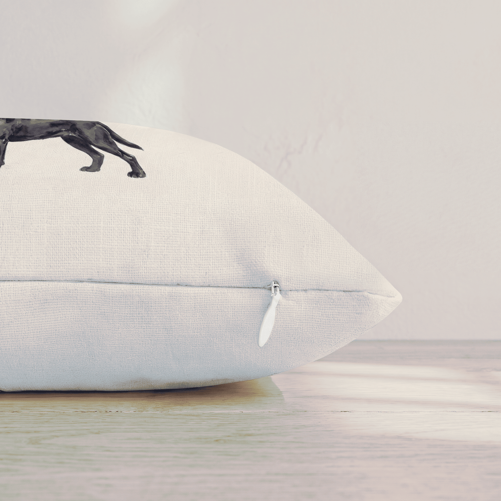 Football Black Lab Throw Pillow