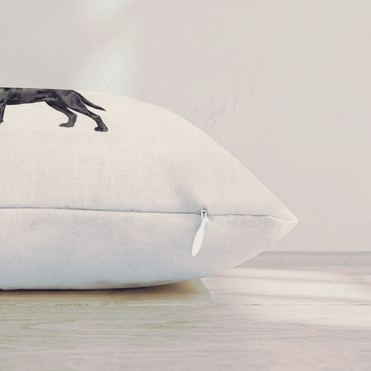 Football Black Lab Throw Pillow
