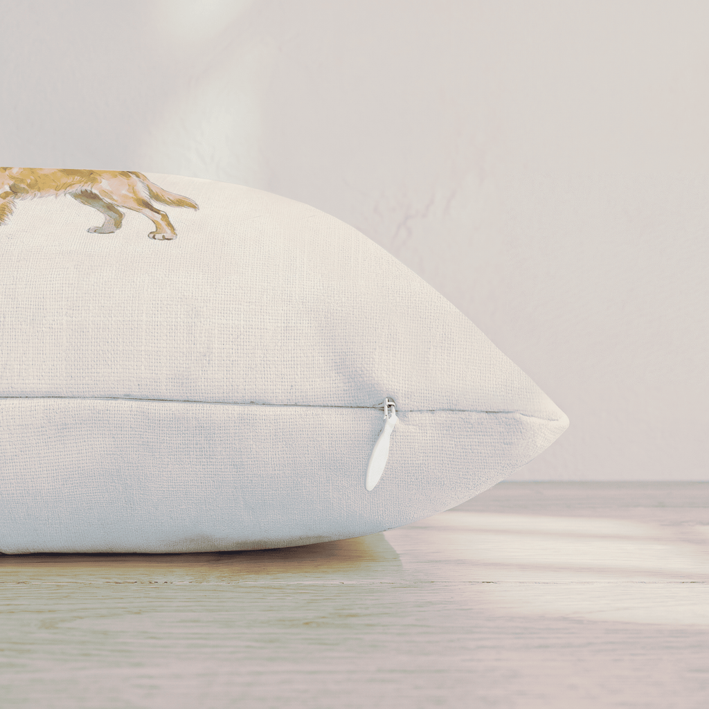 Football Golden Retriever Throw Pillow