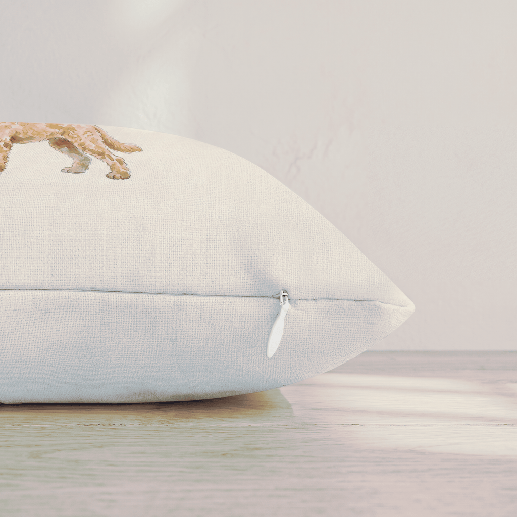 Football Goldendoodle Throw Pillow