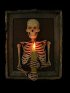 "Framed 3D Skeleton Torso Holding Candle" Hanging Haunted House Decoration Halloween decoration