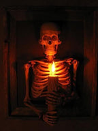 "Framed 3D Skeleton Torso Holding Candle" Hanging Haunted House Decoration view 5