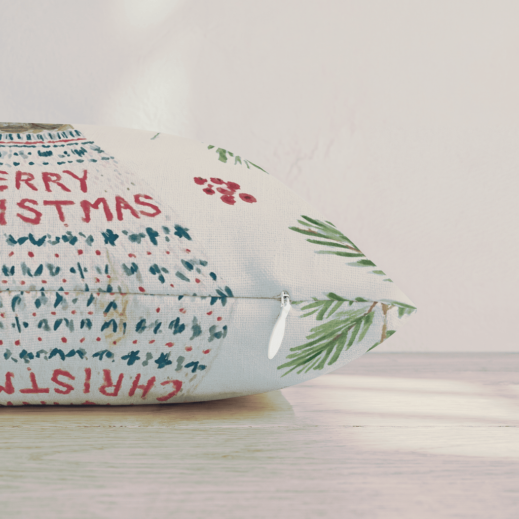 Frenchie Christmas Dressed Up Throw Pillow