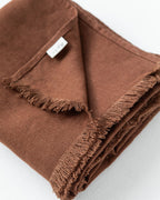 Heavyweight linen throw blanket in Chocolate brown