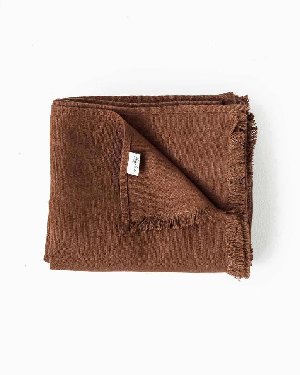 Heavyweight linen throw blanket in Chocolate brown
