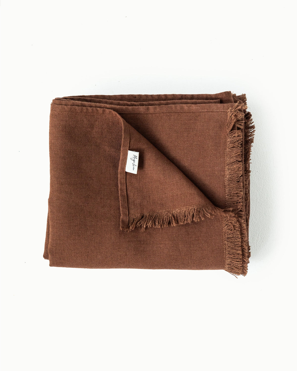 Heavyweight linen throw blanket in Chocolate brown