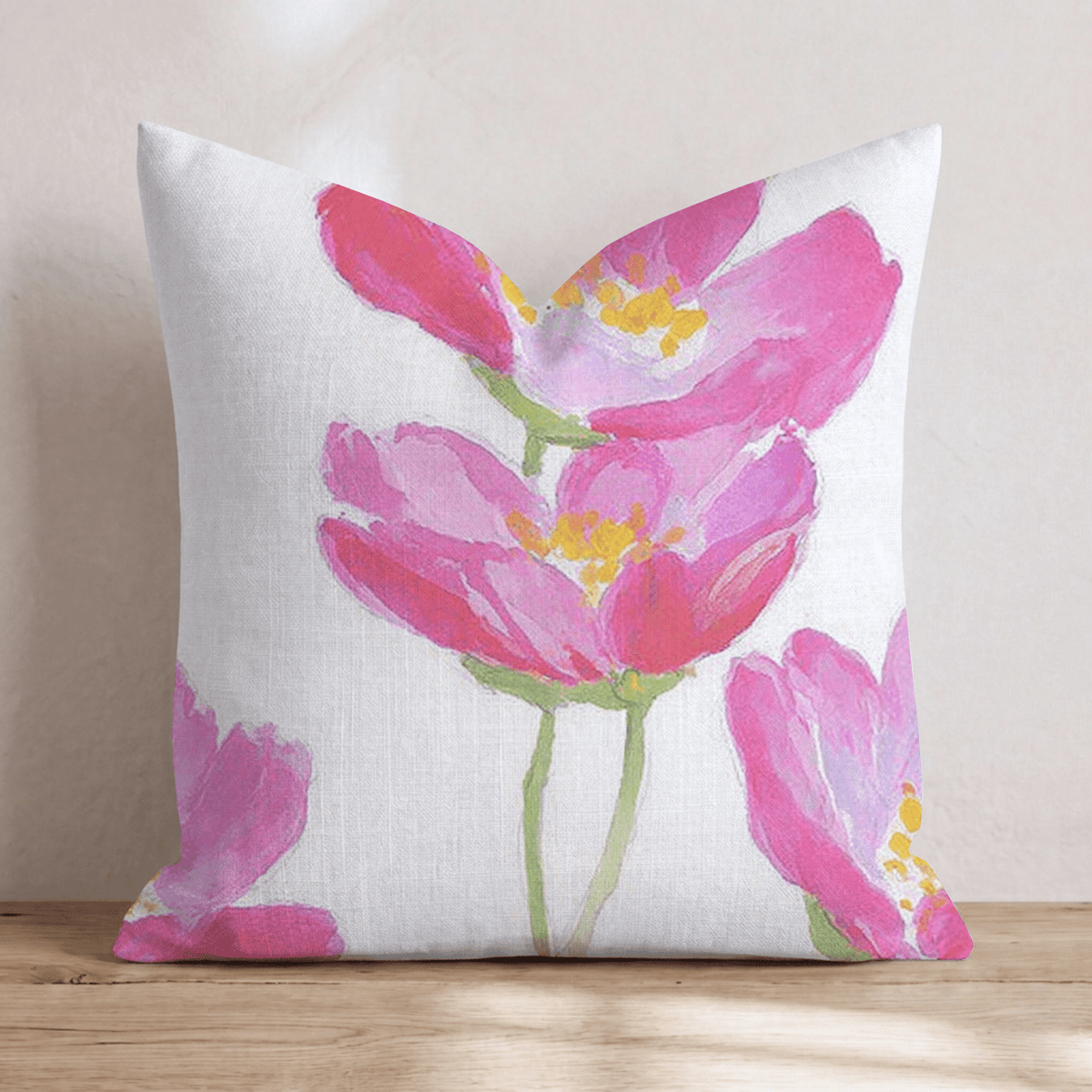 Hot Pink Cosmos Throw Pillow