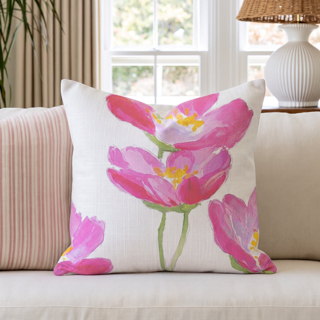 Hot Pink Cosmos Throw Pillow