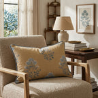 Mustard Textile Bloom Throw Pillow