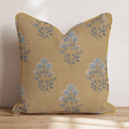 Mustard Textile Bloom Throw Pillow