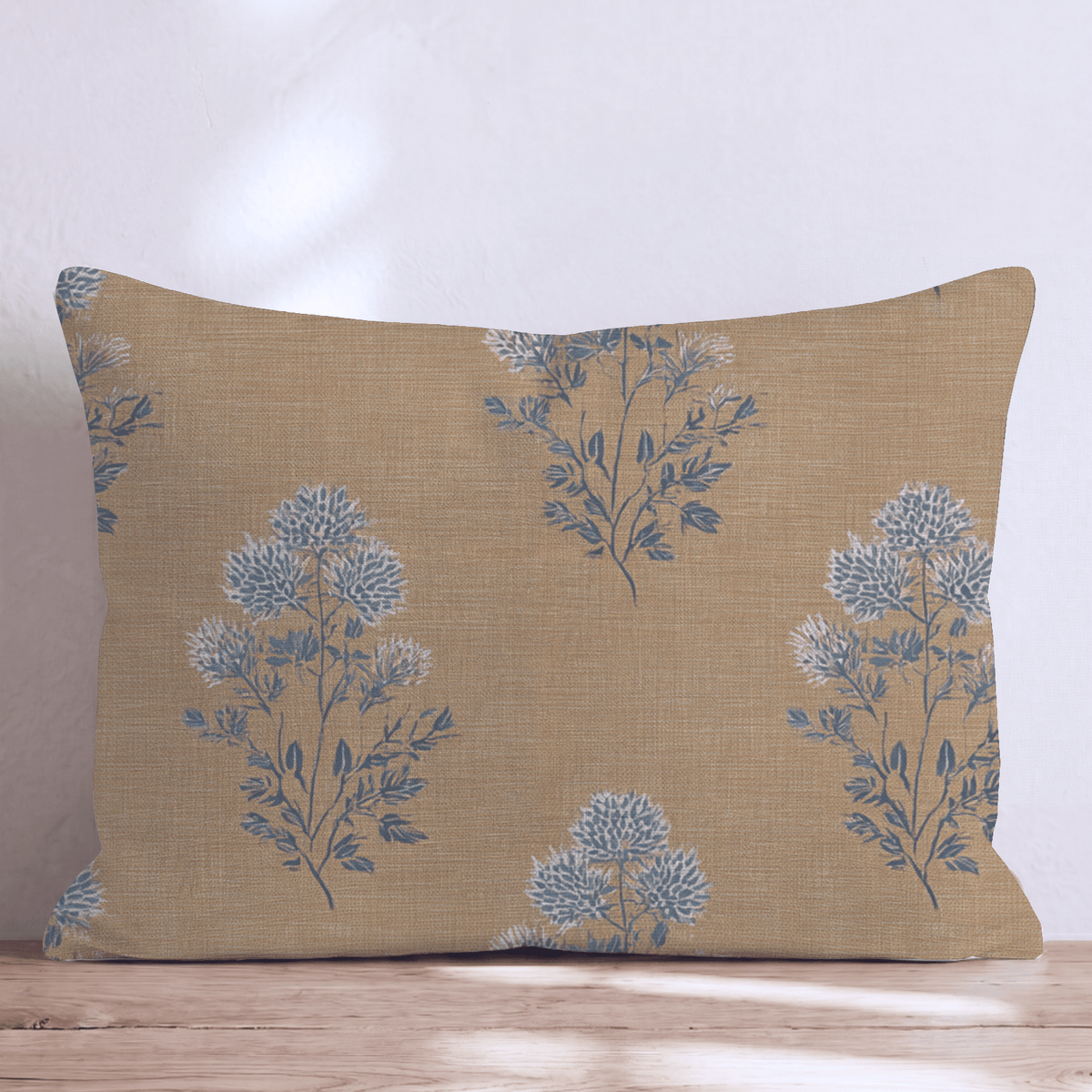 Mustard Textile Bloom Throw Pillow