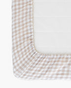 Natural gingham linen fitted sheet