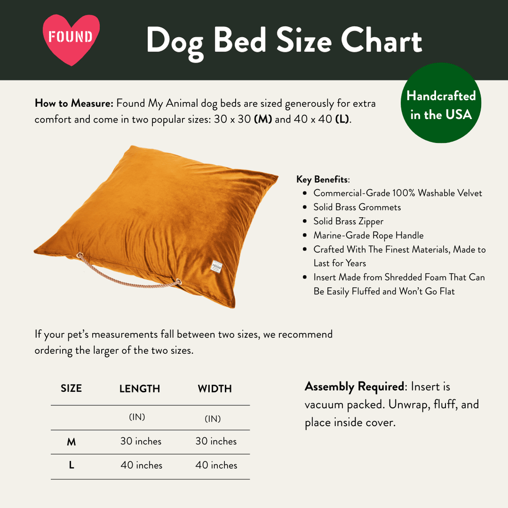 Ochre Washable Velvet Dog Bed