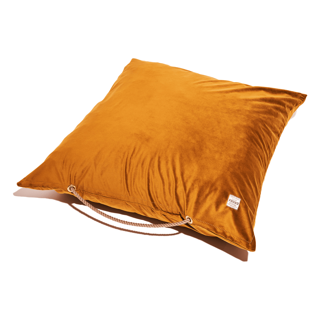 Ochre Washable Velvet Dog Bed