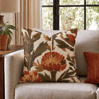 Orange Garden Thistle Throw Pillow