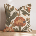 Orange Garden Thistle Throw Pillow