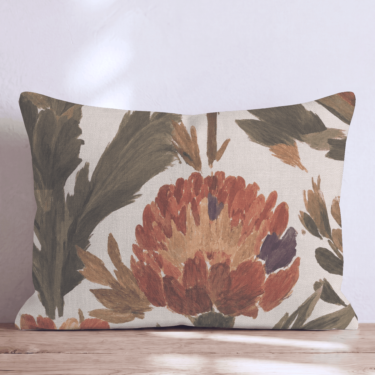 Orange Garden Thistle Throw Pillow