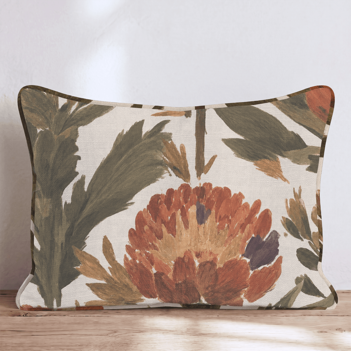 Orange Garden Thistle Throw Pillow