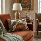 Orange Garden Thistle Throw Pillow