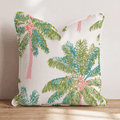 Pink Trunk Palm Cream Throw Pillow