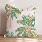 Pink Trunk Palm Cream Throw Pillow