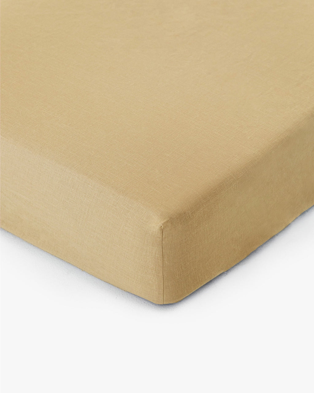 Sandy beige linen fitted sheet