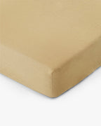 Sandy beige linen fitted sheet
