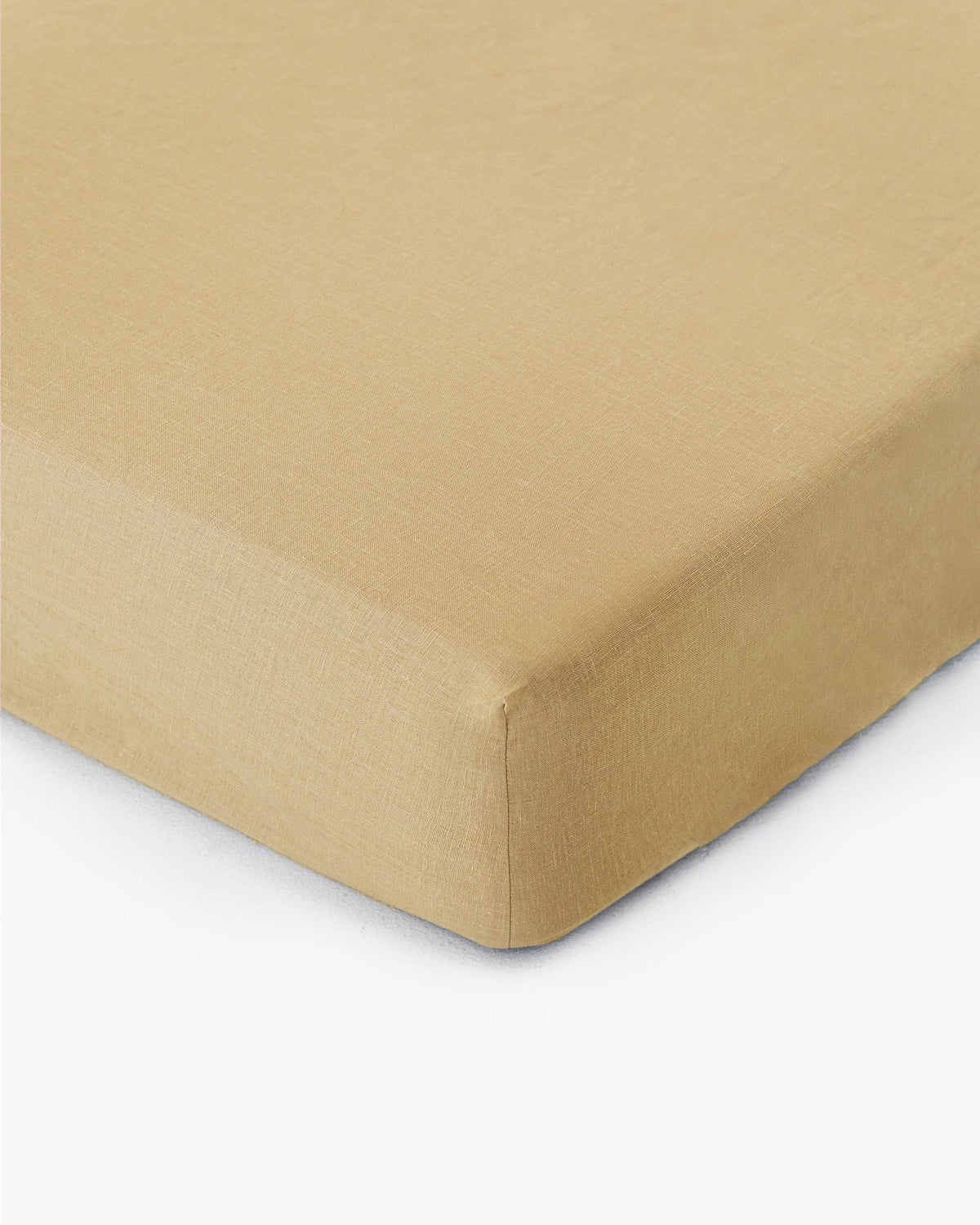 Sandy beige linen fitted sheet